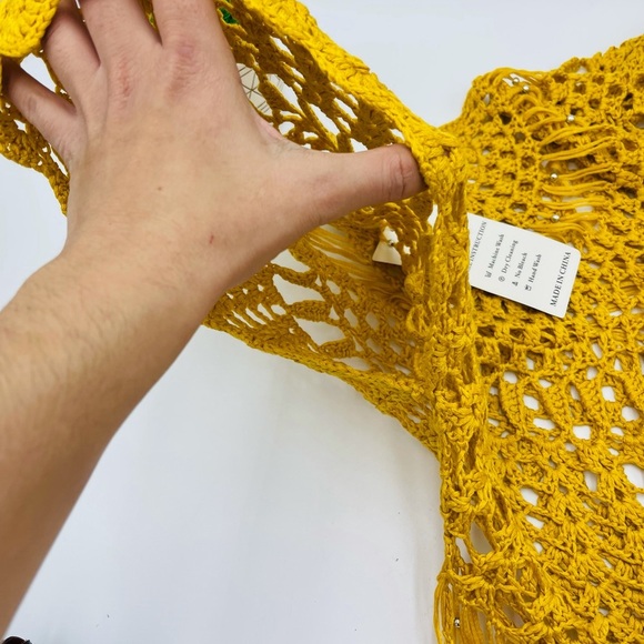 NWT knit mustard gold BEACH COVERUP TOP - Picture 5 of 5